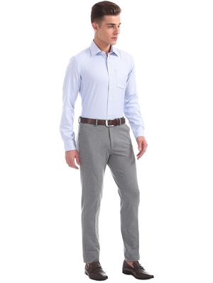 blue self design formal shirt - 17618245 - Standard Image - 4