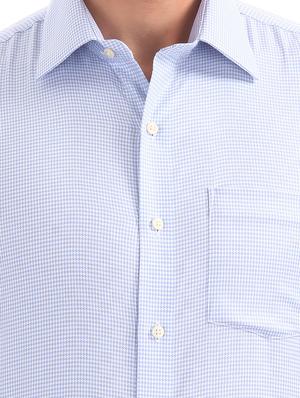 blue self design formal shirt - 17618245 - Standard Image - 6