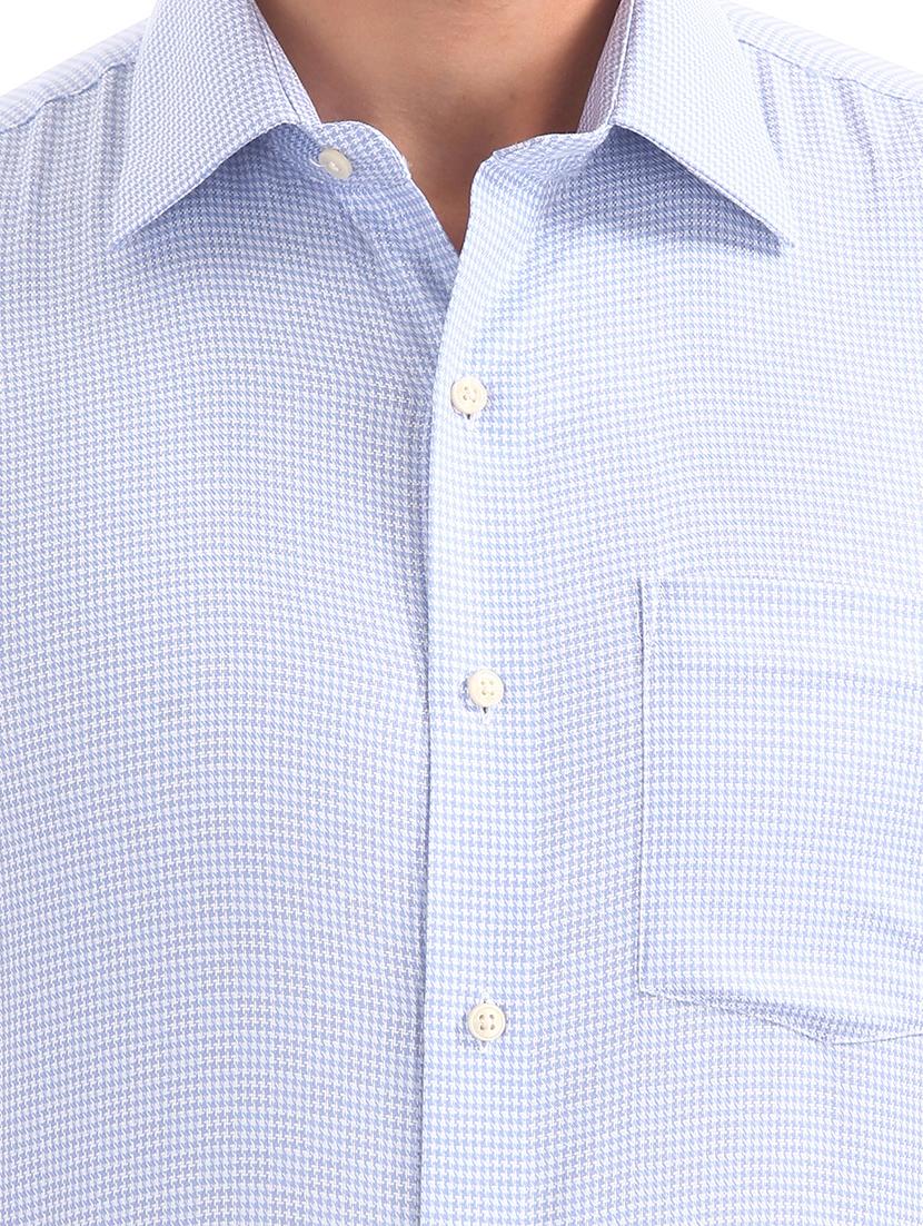 blue self design formal shirt - 17618245 - Zoom Image - 6