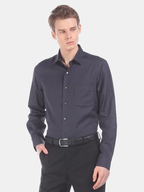 black self design formal shirt - 17618248 - Standard Image - 1