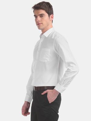 white solid formal shirt - 17618256 - Standard Image - 3