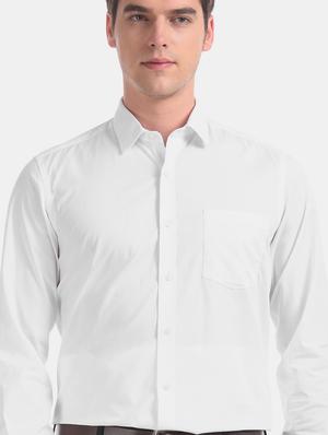 white solid formal shirt - 17618256 - Standard Image - 6
