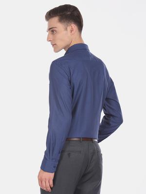 blue self design formal shirt - 17618260 - Standard Image - 3