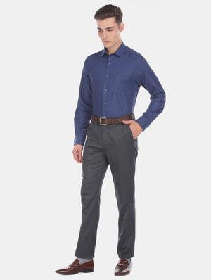 blue self design formal shirt - 17618260 - Standard Image - 5