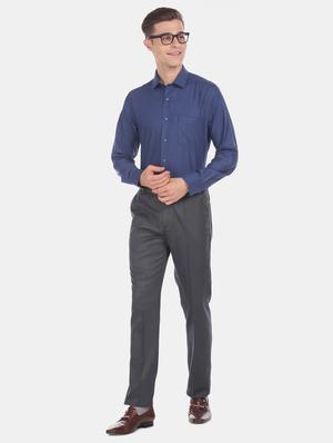 blue self design formal shirt - 17618260 - Standard Image - 6