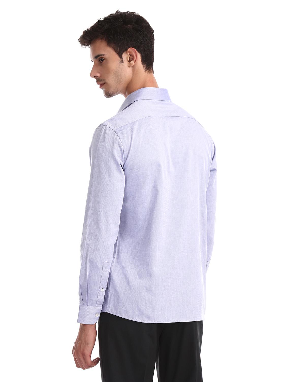 blue self design formal shirt - 17618271 - Zoom Image - 4