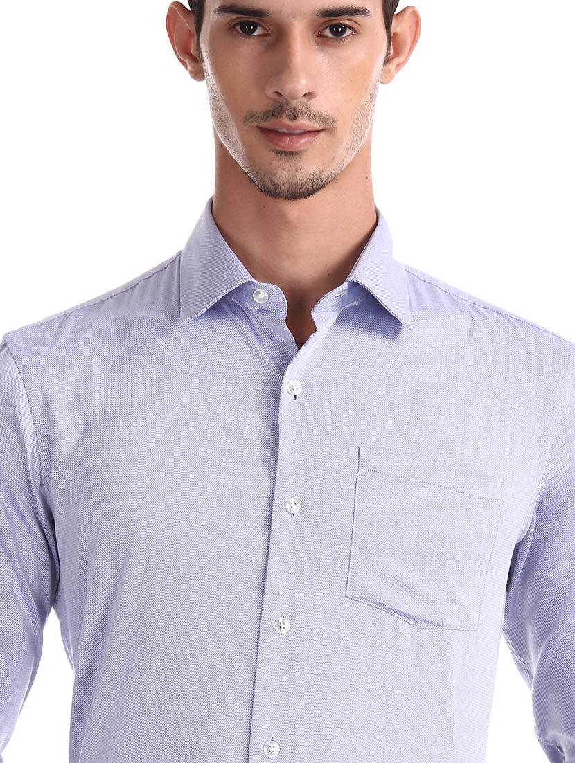 blue self design formal shirt - 17618271 - Zoom Image - 6