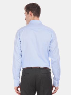 blue self design formal shirt - 17618276 - Standard Image - 3