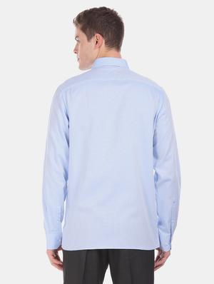 blue self design formal shirt - 17618276 - Standard Image - 4