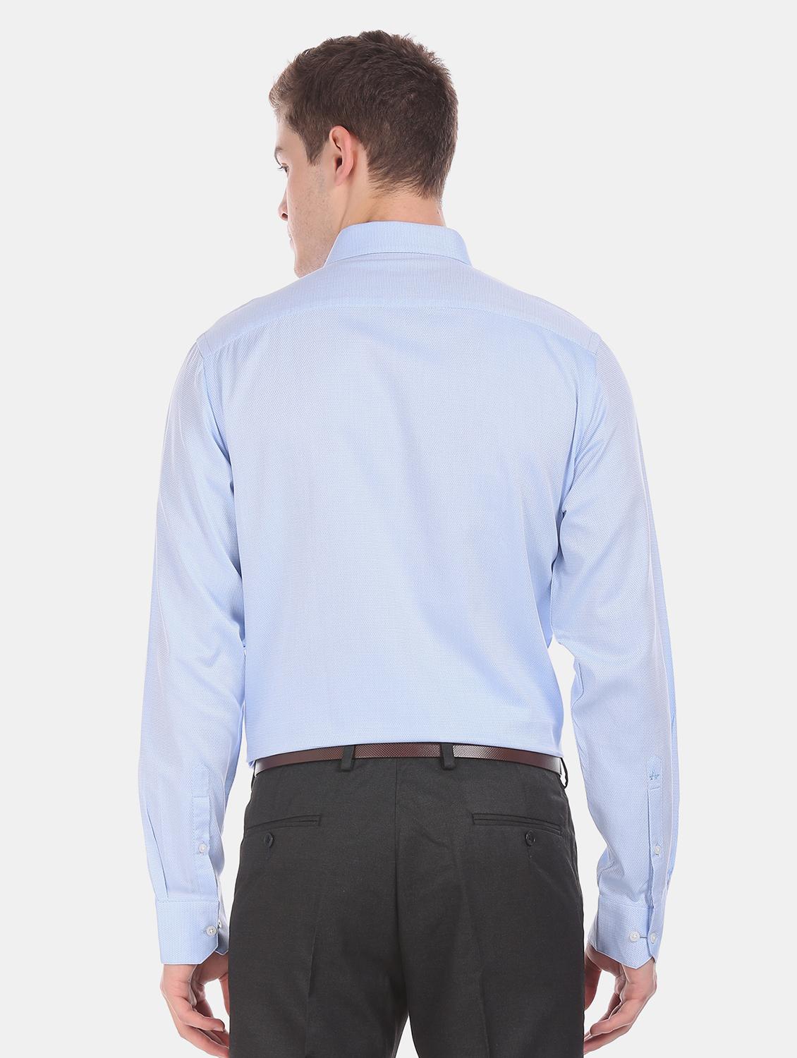 blue self design formal shirt - 17618276 - Zoom Image - 3