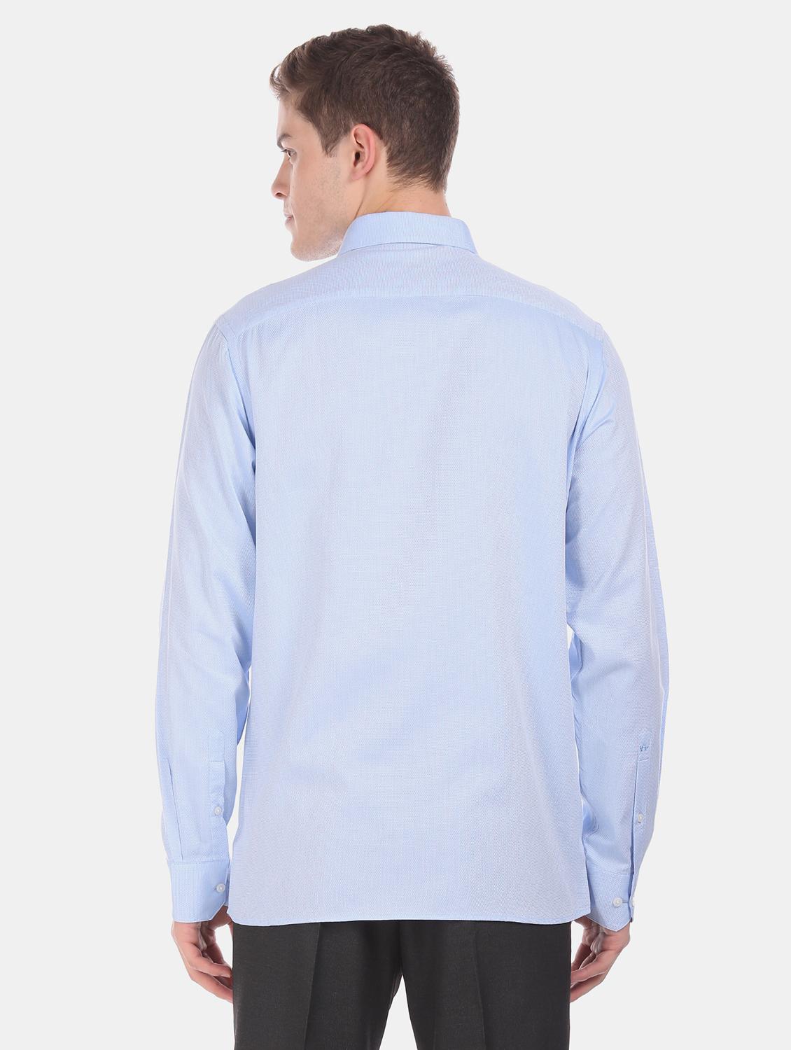 blue self design formal shirt - 17618276 - Zoom Image - 4