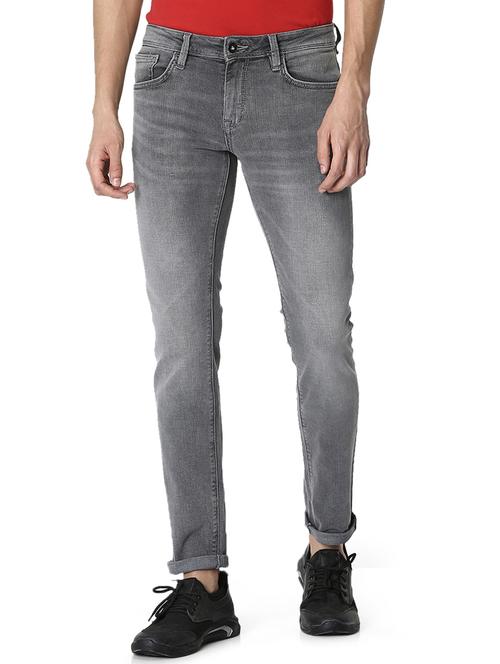 grey light washed denim jeans - 17618694 - Standard Image - 1