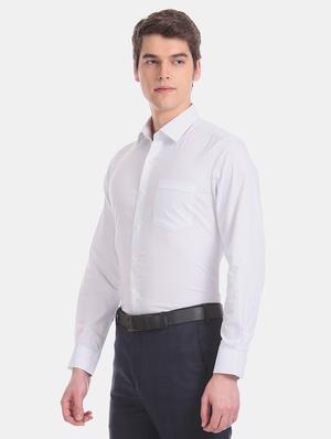 white printed formal shirt - 17618766 - Standard Image - 2