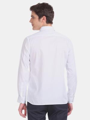 white printed formal shirt - 17618766 - Standard Image - 3