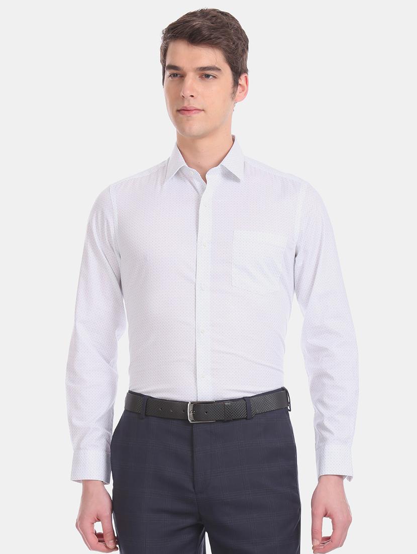 white printed formal shirt - 17618766 - Zoom Image - 1