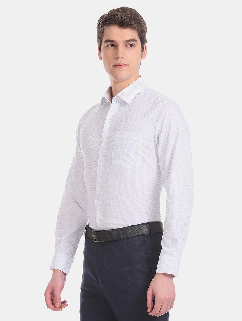 white printed formal shirt - 17618766 - Zoom Image - 2