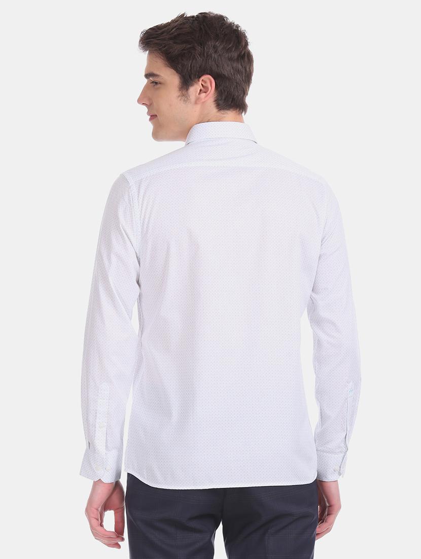 white printed formal shirt - 17618766 - Zoom Image - 3