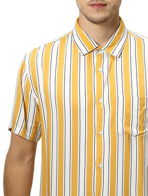 yellow striped casual shirt - 17619448 - Standard Image - 5