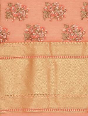 zari work banarasi saree with blouse - 17619473 - Standard Image - 4