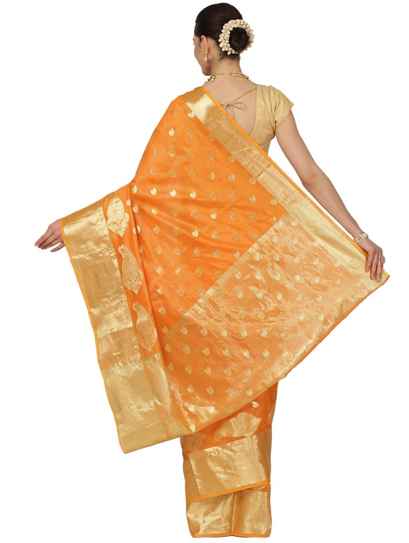 zari work banarasi saree with blouse - 17619485 - Zoom Image - 2