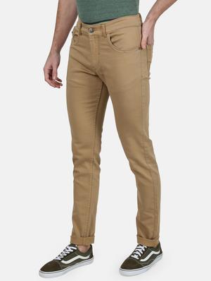 beige plain denim jeans - 17619523 - Standard Image - 2