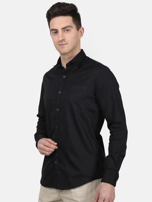 black solid casual shirt - 17619531 - Standard Image - 2