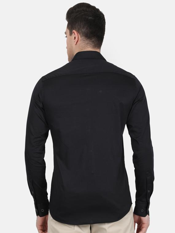 black solid casual shirt - 17619531 - Zoom Image - 3