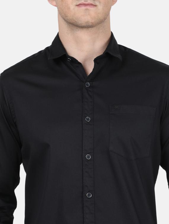 black solid casual shirt - 17619531 - Zoom Image - 5