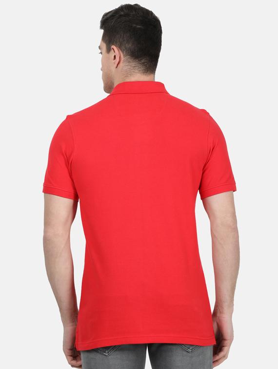 red solid polo t-shirt - 17619551 - Zoom Image - 3