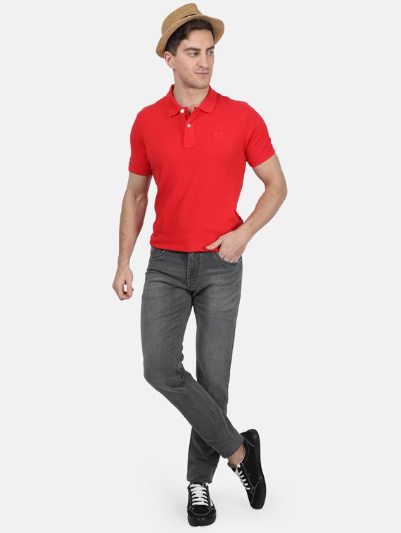 red solid polo t-shirt - 17619551 - Zoom Image - 4