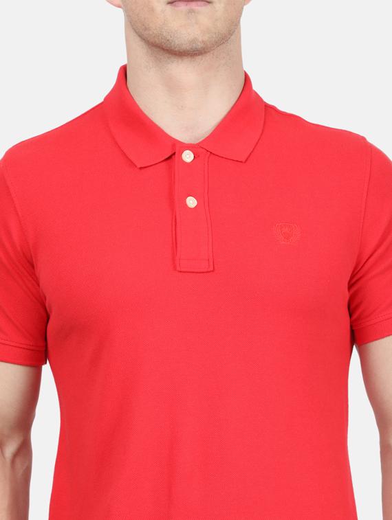 red solid polo t-shirt - 17619551 - Zoom Image - 5