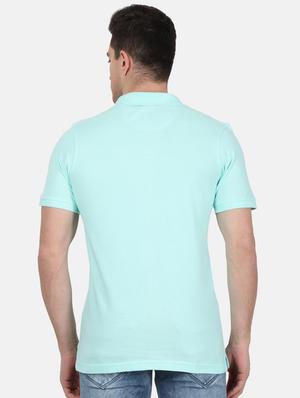 blue solid polo t-shirt - 17619552 - Standard Image - 3
