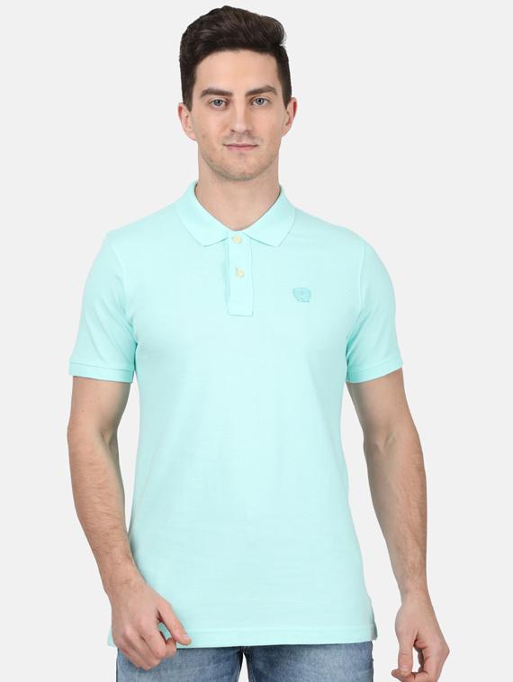 blue solid polo t-shirt - 17619552 - Zoom Image - 1