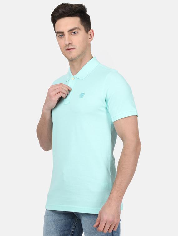 blue solid polo t-shirt - 17619552 - Zoom Image - 2