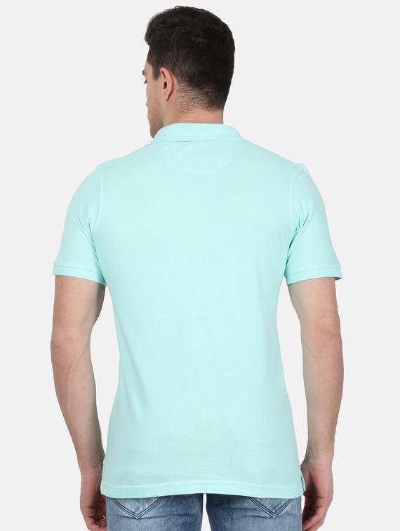 blue solid polo t-shirt - 17619552 - Zoom Image - 3