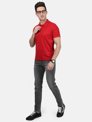 red solid polo t-shirt - 17619555 - Standard Image - 4