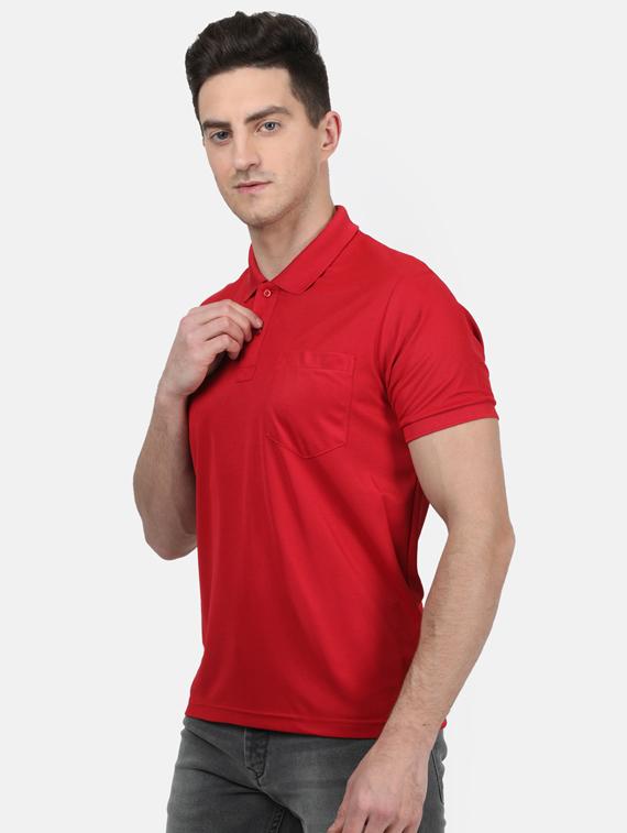 red solid polo t-shirt - 17619555 - Zoom Image - 2