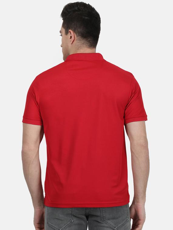 red solid polo t-shirt - 17619555 - Zoom Image - 3
