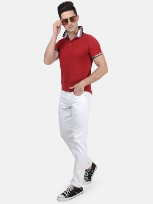 red solid polo t-shirt - 17619607 - Standard Image - 4