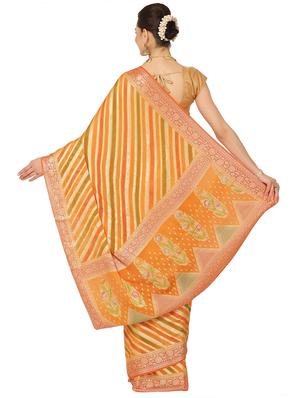 orange georgette banarasi saree with blouse - 17619718 - Standard Image - 2