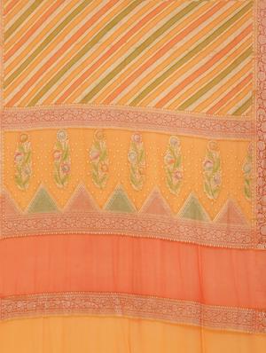 orange georgette banarasi saree with blouse - 17619718 - Standard Image - 4