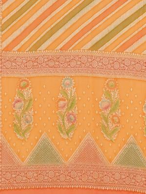 orange georgette banarasi saree with blouse - 17619718 - Standard Image - 5