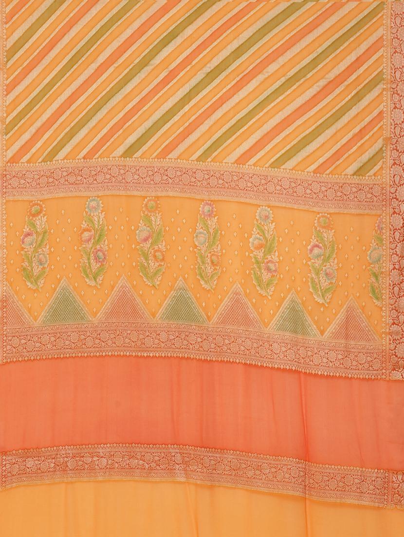 orange georgette banarasi saree with blouse - 17619718 - Zoom Image - 4