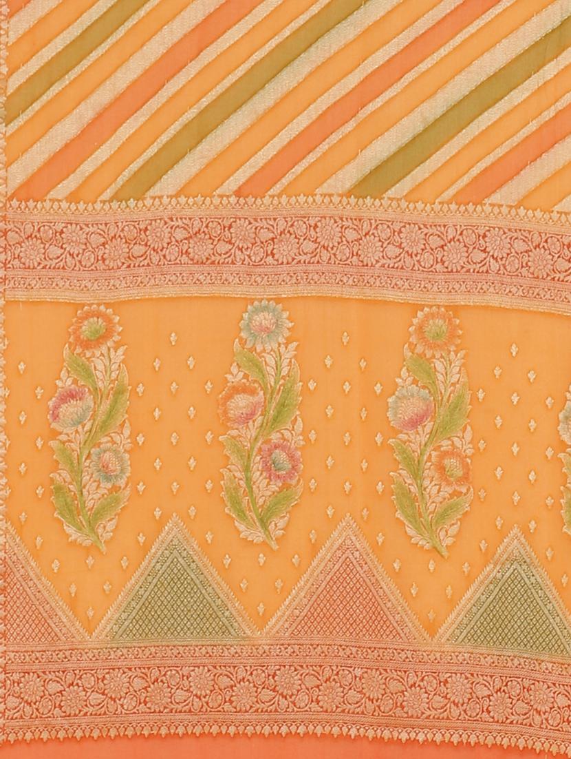 orange georgette banarasi saree with blouse - 17619718 - Zoom Image - 5
