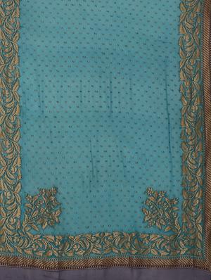 green georgette banarasi saree with blouse - 17619720 - Standard Image - 5