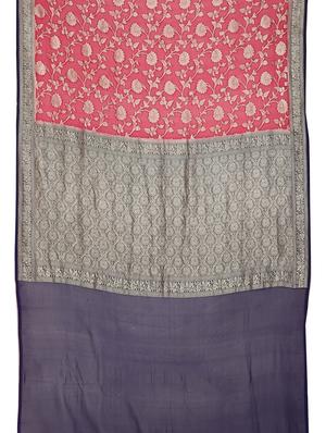 pink georgette banarasi saree with blouse - 17619722 - Standard Image - 6