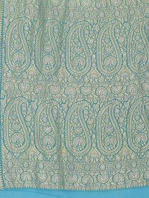 green georgette banarasi saree with blouse - 17619725 - Standard Image - 6