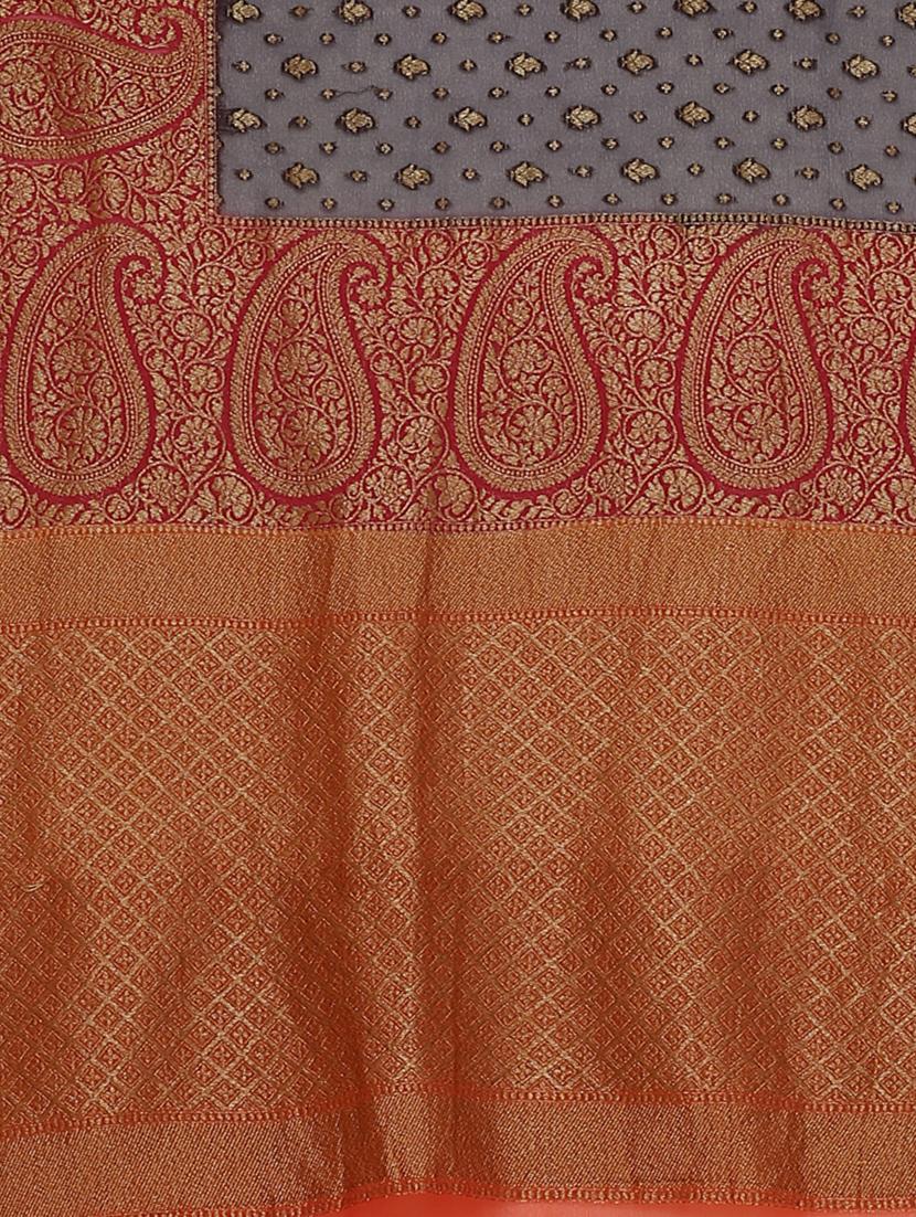 blue georgette banarasi saree with blouse - 17619729 - Zoom Image - 5