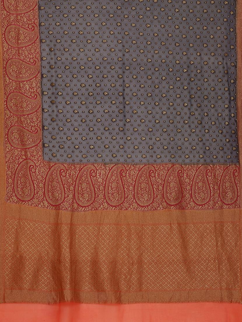 blue georgette banarasi saree with blouse - 17619729 - Zoom Image - 6