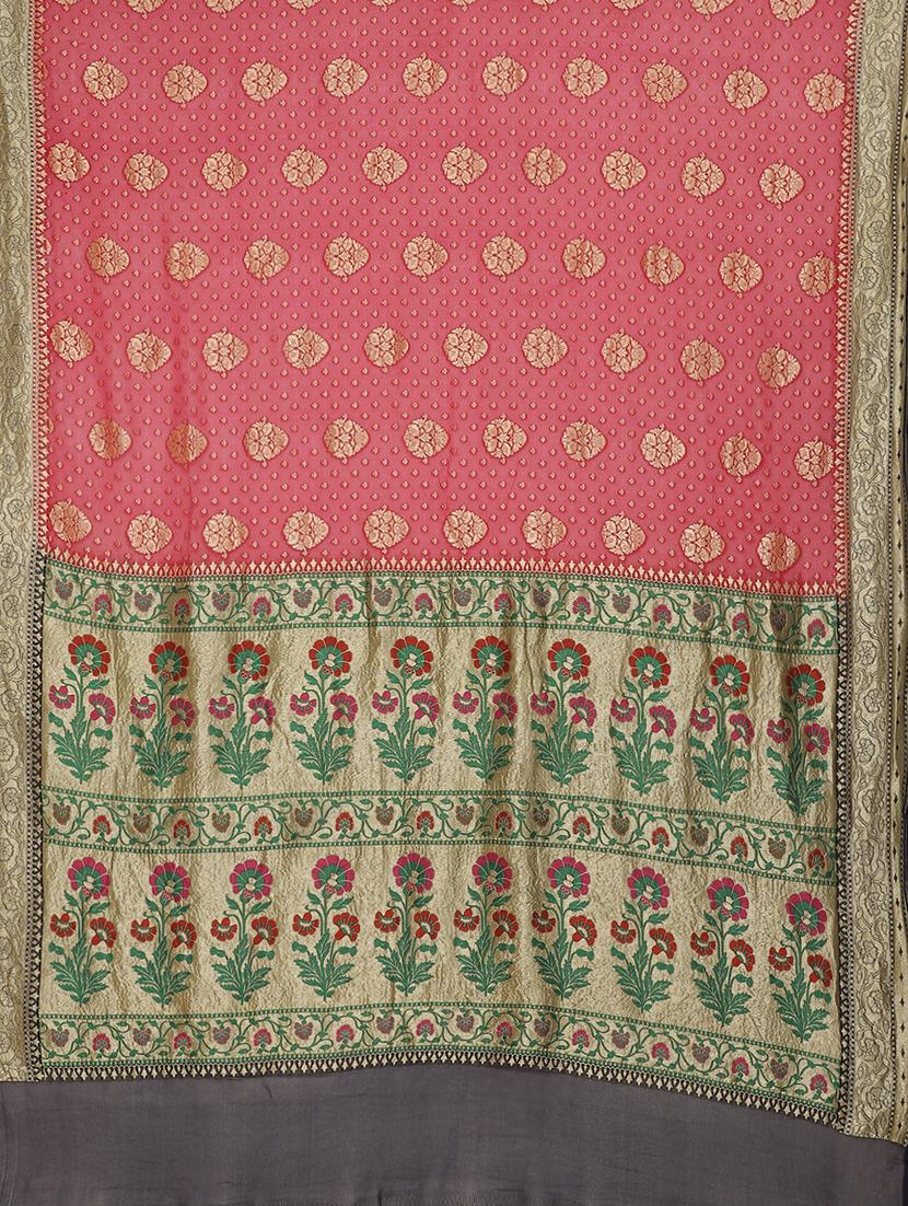 purple georgette banarasi saree with blouse - 17619733 - Zoom Image - 6